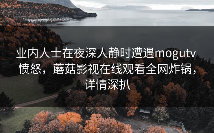 业内人士在夜深人静时遭遇mogutv 愤怒,蘑菇影视在线观看全网炸锅,详情深扒 业内人士在夜深人静时遭遇mogutv 愤怒,蘑菇影视在线观看全网炸锅,详情深扒